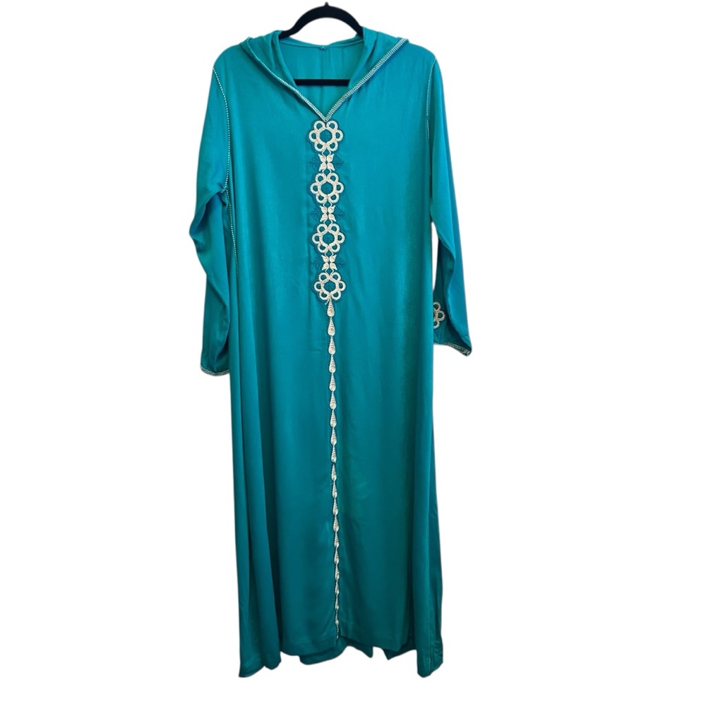 Vintage Teal Moroccan Djellaba Large